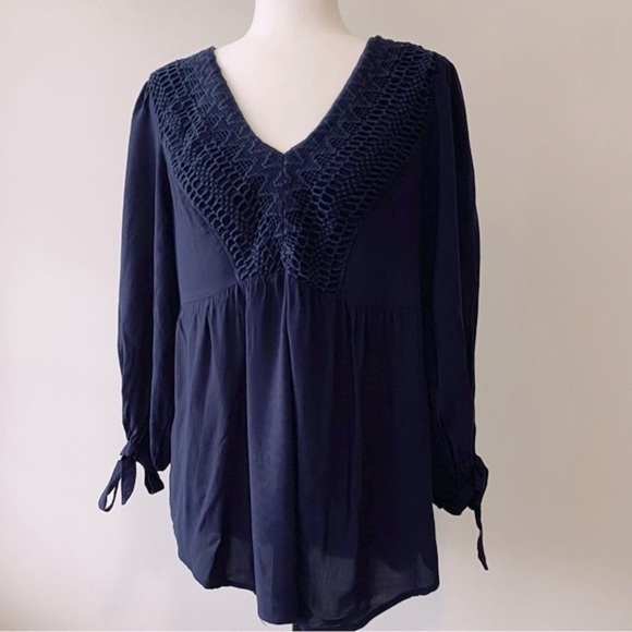 Indigo Crochet Tunic - Picture 1 of 8